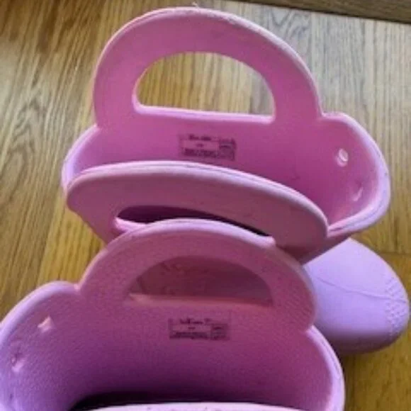 Crocs Kids Light Pink Rain Boots with Handles-Girls Size 12 - Picture 5 of 10